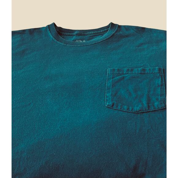 FRUIT OF THE LOOM SHORT SLV HEAVYWEIGHT T-SHIRT, MENS-2XL-DARK TEAL BLUE, POCKET - Picture 3 of 9